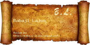 Babaji Lajos névjegykártya